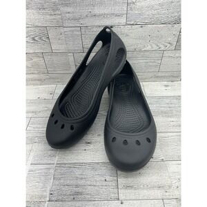 Crocs Kadee Black Slip On Ballet Flat‎ Shoes 11215 Women Size 6
